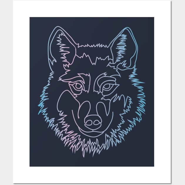 Vector wolf in one line Vector wolf in one line Wall Art by beatrizxe